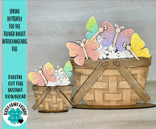 Spring Butterfly For The Flower Basket Interchangeable File SVG, Floral, Flowers, Spring Tiered Tray, Glowforge, LuckyHeartDesignsCo