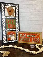 Load image into Gallery viewer, Horse Interchangeable Leaning Sign File SVG, Barn, Farm Tiered Tray Glowforge, LuckyHeartDesignsCo
