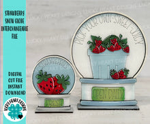Load image into Gallery viewer, Strawberry Snow Globe Interchangeable File SVG, Fruit, Summer, Spring, Glowforge, Tiered Tray LuckyHeartDesignsCo
