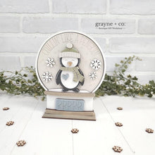 Load image into Gallery viewer, Winter Penguin Snow Globe Interchangeable File SVG, Glowforge, Tiered Tray LuckyHeartDesignsCo
