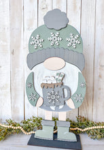 Load image into Gallery viewer, Winter Tall Porch Gnome Interchangeable File SVG, Hot Cocoa, Snowflake, Glowforge, LuckyHeartDesignsCo
