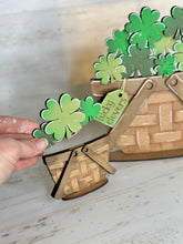 Load image into Gallery viewer, Clovers For The Flower Basket Interchangeable File SVG, St. Patrick&#39;s Day, Lucky, Shamroock, Clover, Glowforge, LuckyHeartDesignsCo
