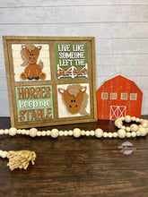 Load image into Gallery viewer, Horse Interchangeable Leaning Sign File SVG, Barn, Farm Tiered Tray Glowforge, LuckyHeartDesignsCo
