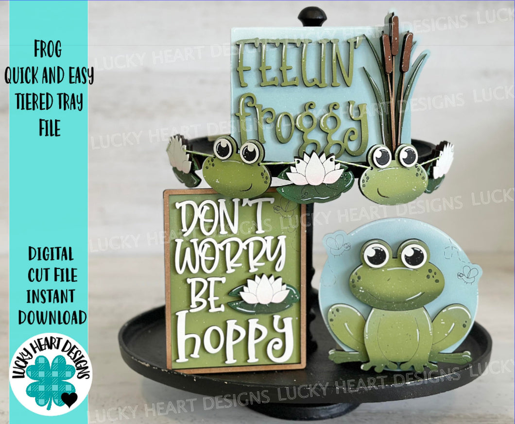 Frog Quick And Easy Tiered Tray File SVG, Spring, Summer, Tier Tray, LuckyHeartDesignsCo