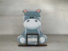 Load image into Gallery viewer, Hippo Animal Hats Interchangeable MINI File SVG, Seasonal Leaaning sign, Holiday, Hippopotamus, Tiered Tray Glowforge, LuckyHeartDesignsCo
