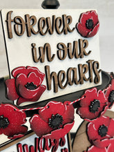 Load image into Gallery viewer, Poppies Quick and Easy Tiered Tray File SVG, Glowforge, Poppy, Remembrance, Memorial Day, Veterans Day, America, LuckyHeartDesignsCo
