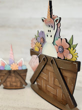 Load image into Gallery viewer, Unicorn For The Flower Basket Interchangeable File SVG, Floral, Flowers, Horse, Girls, Spring, Tiered Tray, Glowforge, LuckyHeartDesignsCo
